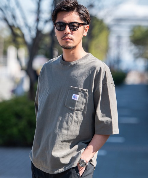 JEMORGAN(ジェーイーモーガン)の「『JEMORGAN LONG JOHNS/ジェーイーモーガンロングジョーンズ』半袖BIGポケット付きTEE【+】(Tシャツ/カットソー・メンズ・スモークピンク/サンドベージュ/サーモンピンク/ライトグレー/ネイビー/グリーン/オフホワイト/グレー系1/ブラック/ベージュ/カーキ・L/XL/M)」の7枚目の写真
