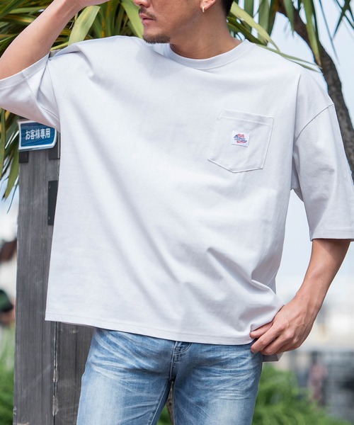 JEMORGAN(ジェーイーモーガン)の「『JEMORGAN LONG JOHNS/ジェーイーモーガンロングジョーンズ』半袖BIGポケット付きTEE【+】(Tシャツ/カットソー・メンズ・スモークピンク/サンドベージュ/サーモンピンク/ライトグレー/ネイビー/グリーン/オフホワイト/グレー系1/ブラック/ベージュ/カーキ・L/XL/M)」の1枚目の写真