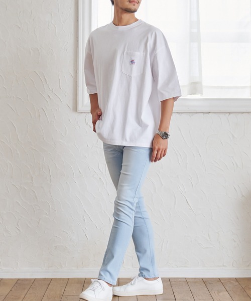 JEMORGAN(ジェーイーモーガン)の「『JEMORGAN LONG JOHNS/ジェーイーモーガンロングジョーンズ』半袖BIGポケット付きTEE【+】(Tシャツ/カットソー・メンズ・スモークピンク/サンドベージュ/サーモンピンク/ライトグレー/ネイビー/グリーン/オフホワイト/グレー系1/ブラック/ベージュ/カーキ・L/XL/M)」の14枚目の写真