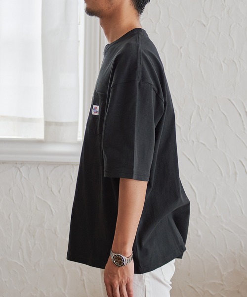 JEMORGAN(ジェーイーモーガン)の「『JEMORGAN LONG JOHNS/ジェーイーモーガンロングジョーンズ』半袖BIGポケット付きTEE【+】(Tシャツ/カットソー・メンズ・スモークピンク/サンドベージュ/サーモンピンク/ライトグレー/ネイビー/グリーン/オフホワイト/グレー系1/ブラック/ベージュ/カーキ・L/XL/M)」の15枚目の写真