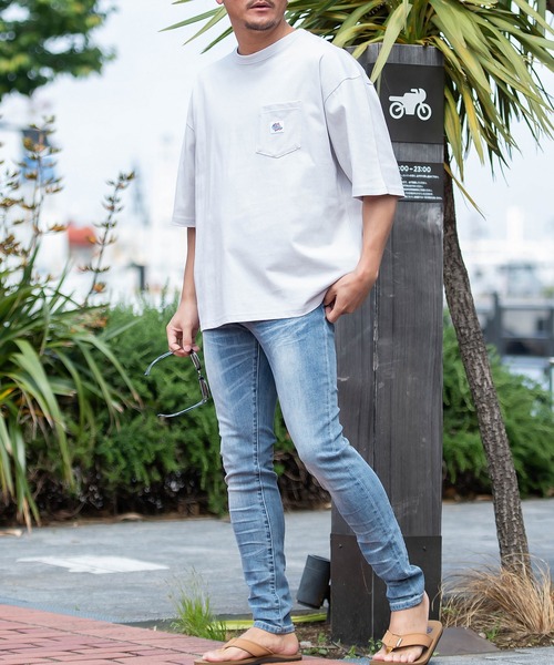JEMORGAN(ジェーイーモーガン)の「『JEMORGAN LONG JOHNS/ジェーイーモーガンロングジョーンズ』半袖BIGポケット付きTEE【+】(Tシャツ/カットソー・メンズ・スモークピンク/サンドベージュ/サーモンピンク/ライトグレー/ネイビー/グリーン/オフホワイト/グレー系1/ブラック/ベージュ/カーキ・L/XL/M)」の19枚目の写真