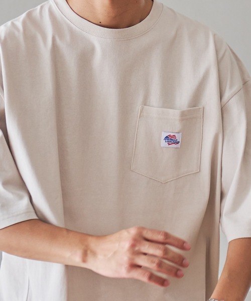 JEMORGAN(ジェーイーモーガン)の「『JEMORGAN LONG JOHNS/ジェーイーモーガンロングジョーンズ』半袖BIGポケット付きTEE【+】(Tシャツ/カットソー・メンズ・スモークピンク/サンドベージュ/サーモンピンク/ライトグレー/ネイビー/グリーン/オフホワイト/グレー系1/ブラック/ベージュ/カーキ・L/XL/M)」の22枚目の写真