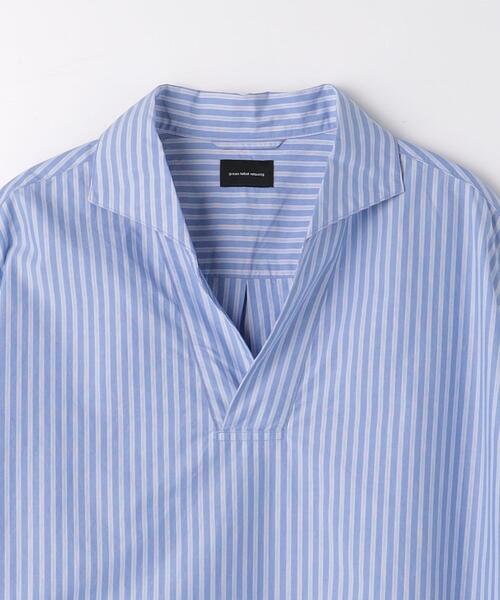 green label relaxing(グリーンレーベルリラクシング)の「タイプライター スキッパー プルオーバー シャツ(シャツ/ブラウス・メンズ・その他1/ネイビー/ライム・M/S/L/XL)」の14枚目の写真