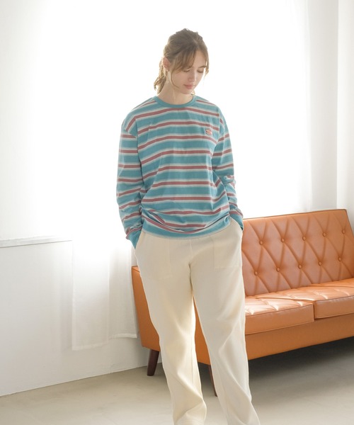 セール】ボーダー天竺ロングTシャツ / 長袖 / ロンT / ワンポイント