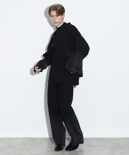 tk.TAKEO KIKUCHI（ティーケータケオキクチ）の「◆バギーデニム2タックパンツ（デニムパンツ・メンズ・ブラック系3/ネイビー系3・02/03）」の15枚目の写真