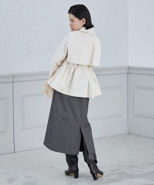 NOLLEY’S（ノーリーズ）の「インナーダウンショートブルゾン（ブルゾン・レディース・キャメル/オフホワイト/ネイビー・38）」の6枚目の写真