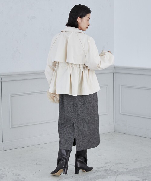 NOLLEY’S（ノーリーズ）の「インナーダウンショートブルゾン（ブルゾン・レディース・キャメル/オフホワイト/ネイビー・38）」の7枚目の写真