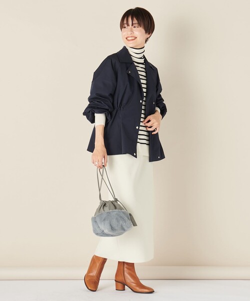 NOLLEY’S（ノーリーズ）の「インナーダウンショートブルゾン（ブルゾン・レディース・キャメル/オフホワイト/ネイビー・38）」の21枚目の写真