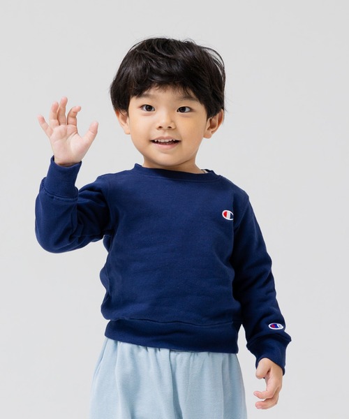 Champion(チャンピオン)の「champion / チャンピオン ロゴトレーナー(スウェット・キッズ・グレー/ブラック/ネイビー/ホワイト/ピンク/グリーン・130cm/120cm/110cm/100cm/90cm)」の5枚目の写真