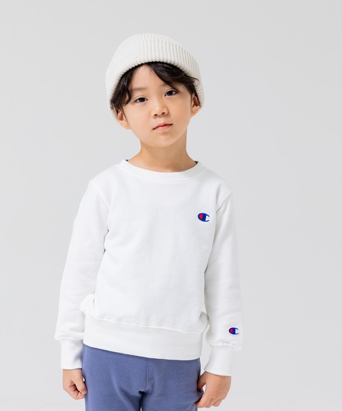 Champion(チャンピオン)の「champion / チャンピオン ロゴトレーナー(スウェット・キッズ・グレー/ブラック/ネイビー/ホワイト/ピンク/グリーン・130cm/120cm/110cm/100cm/90cm)」の1枚目の写真
