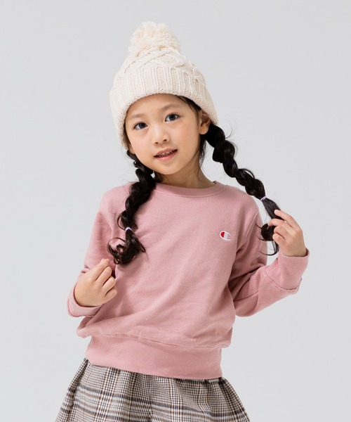 Champion(チャンピオン)の「champion / チャンピオン ロゴトレーナー(スウェット・キッズ・グレー/ブラック/ネイビー/ホワイト/ピンク/グリーン・130cm/120cm/110cm/100cm/90cm)」の6枚目の写真