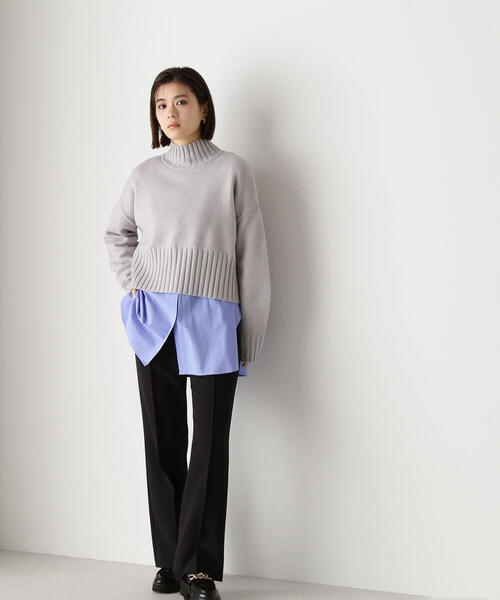 NATURAL BEAUTY BASIC(ナチュラルビューティーベーシック)の「◇セミフレアパンツ(その他パンツ・レディース・ブラック/ベージュ・SMALL/MEDIUM)」の4枚目の写真