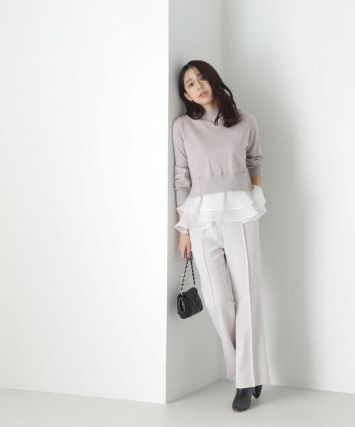 NATURAL BEAUTY BASIC(ナチュラルビューティーベーシック)の「◇セミフレアパンツ(その他パンツ・レディース・ブラック/ベージュ・SMALL/MEDIUM)」の14枚目の写真