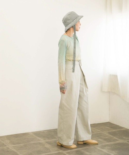 KBF（ケイビーエフ）の「リボン付きキルティングバケットHAT（ハット・レディース・ミント/ブラック/アイボリー・ONE）」の13枚目の写真