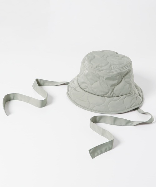 KBF（ケイビーエフ）の「リボン付きキルティングバケットHAT（ハット・レディース・ミント/ブラック/アイボリー・ONE）」の10枚目の写真