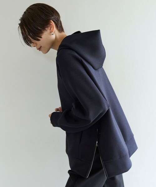 UNFILO（アンフィーロ）の「【洗える】ダブルフェイス サイドZIPフーディ（Tシャツ/カットソー・レディース・アイボリー系/グレー系/ネイビー系/ベージュ系/ライトイエロー系/ピンク系/ホワイト系・MEDIUM/SMALL）」の5枚目の写真
