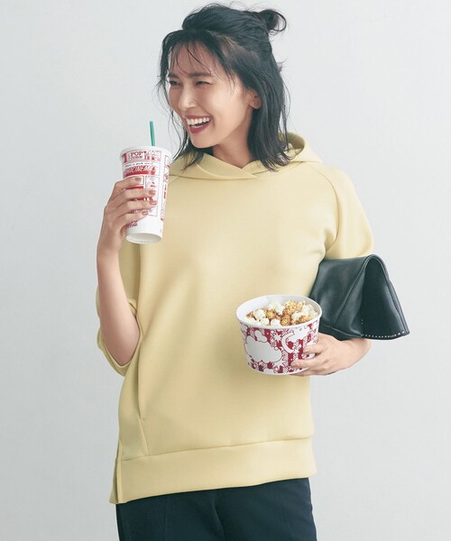 UNFILO（アンフィーロ）の「【洗える】ダブルフェイス サイドZIPフーディ（Tシャツ/カットソー・レディース・アイボリー系/グレー系/ネイビー系/ベージュ系/ライトイエロー系/ピンク系/ホワイト系・MEDIUM/SMALL）」の6枚目の写真