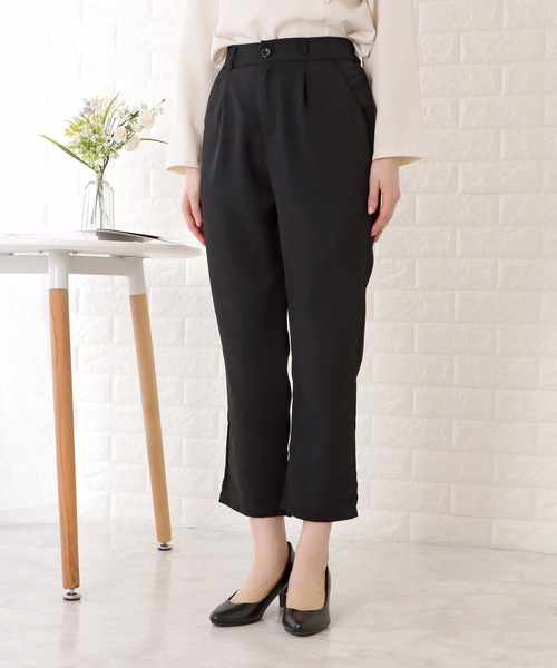 Lace Ladies(レースレディース)の「クロップド丈ハイウエストフロントタックパンツ(その他パンツ・レディース・アイボリー/ブラック・XL/L/M/S)」の3枚目の写真
