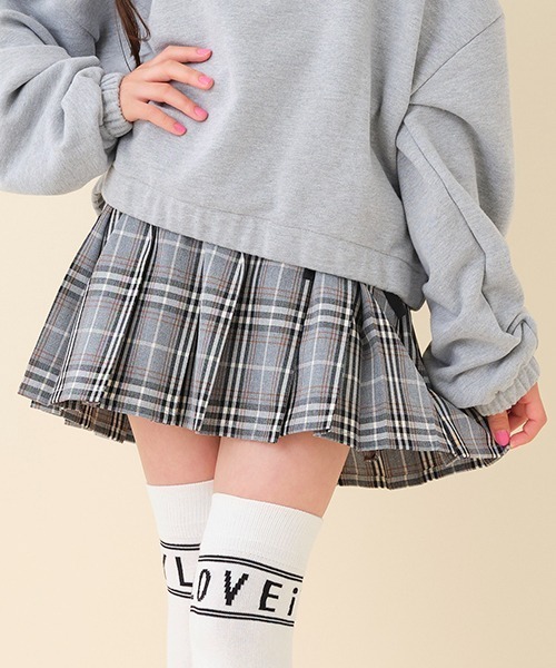by LOVEiT(バイラビット)の「インパン付きレースアップチェックプリーツスカパン(その他パンツ・キッズ・グレー/ベージュ/エメラルド/ピンク・120cm/150cm/130cm/140cm/160cm)」の2枚目の写真