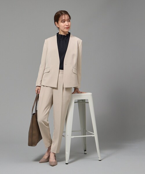 SHOO・LA・RUE（シューラルー）の「◆【S-3L/洗える/通勤/セレモニーにも】ダブルクロス プルオンテーパードパンツ【CIRCRIC】（その他パンツ・レディース・ベージュ系その他7/ブラック系3/ブルー系その他5・05/03/01/02/04）」の8枚目の写真