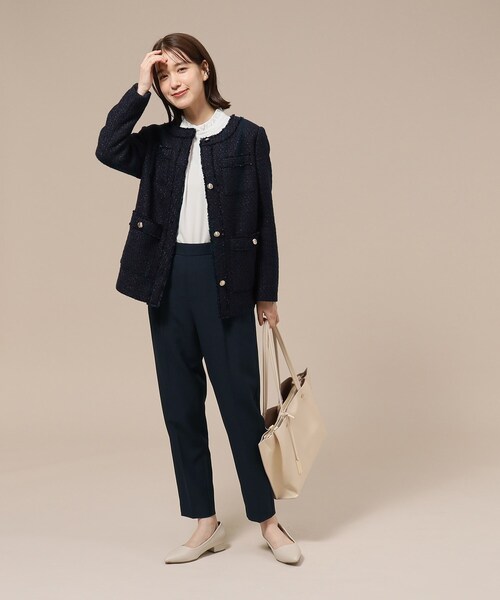 SHOO・LA・RUE（シューラルー）の「◆【S-3L/洗える/通勤/セレモニーにも】ダブルクロス プルオンテーパードパンツ【CIRCRIC】（その他パンツ・レディース・ベージュ系その他7/ブラック系3/ブルー系その他5・05/03/01/02/04）」の19枚目の写真