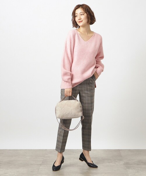 grove（グローブ）の「◆【ヒルナンデス！で紹介】ダブルハンドルエコファーチェーンショルダー（ショルダーバッグ・レディース・ブラウン系その他/ライトベージュ/アイボリー/ダークグレー・00）」の8枚目の写真