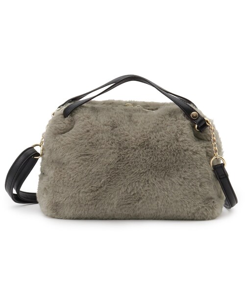 grove（グローブ）の「◆【ヒルナンデス！で紹介】ダブルハンドルエコファーチェーンショルダー（ショルダーバッグ・レディース・ブラウン系その他/ライトベージュ/アイボリー/ダークグレー・00）」の10枚目の写真