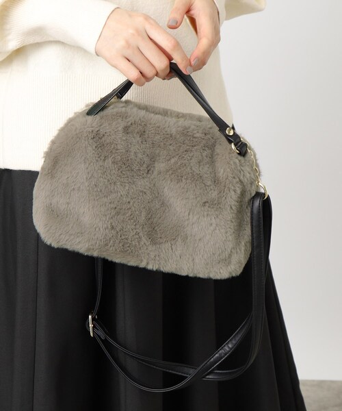 grove（グローブ）の「◆【ヒルナンデス！で紹介】ダブルハンドルエコファーチェーンショルダー（ショルダーバッグ・レディース・ブラウン系その他/ライトベージュ/アイボリー/ダークグレー・00）」の11枚目の写真