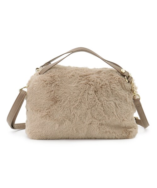 grove（グローブ）の「◆【ヒルナンデス！で紹介】ダブルハンドルエコファーチェーンショルダー（ショルダーバッグ・レディース・ブラウン系その他/ライトベージュ/アイボリー/ダークグレー・00）」の13枚目の写真