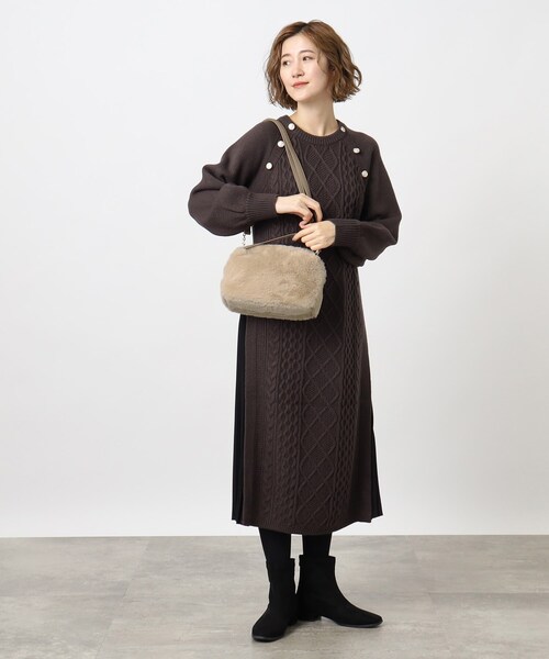 grove（グローブ）の「◆【ヒルナンデス！で紹介】ダブルハンドルエコファーチェーンショルダー（ショルダーバッグ・レディース・ブラウン系その他/ライトベージュ/アイボリー/ダークグレー・00）」の15枚目の写真