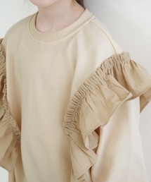 coca（coca） | キッズ 異素材フリル裏毛トップス(Tシャツ/カットソー)