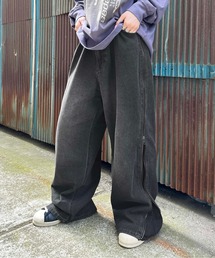 sedacle | サイドファスナーオーバーダイデニム(デニムパンツ)