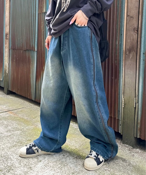 sedacle(セダクル)の「サイドファスナーオーバーダイデニム(デニムパンツ・メンズ・ブラック/インディゴブルー・LARGE/SMALL/MEDIUM)」の14枚目の写真