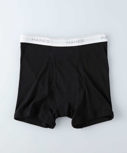 HANES(ヘインズ)の「【HANES】フライスムジボクサー(ボクサーパンツ・メンズ・ブラック/ブラック×ホワイト・M/L/XL)」の4枚目の写真