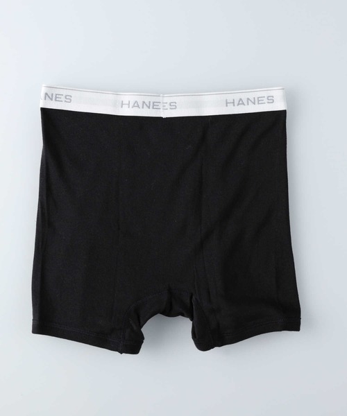 HANES(ヘインズ)の「【HANES】フライスムジボクサー(ボクサーパンツ・メンズ・ブラック/ブラック×ホワイト・M/L/XL)」の5枚目の写真