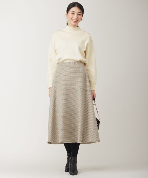 ANY SIS（エニィスィス）の「【大人百花・美人百花掲載】ガンクラブフリンジ スカート（スカート・レディース・ベージュ系3/ブラック系3・3/2/1）」の3枚目の写真