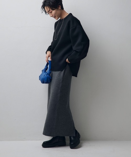 Pierrot（ピエロ）の「[RASW]ランタンスリーブダンボールプルオーバー（スウェット・レディース・チャコールグレー/ブラック/アイボリー・M）」の17枚目の写真