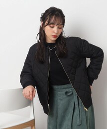 DRESKIP | 【リバーシブル】1枚で2倍楽しめる キルト ノーカラー ブルゾン(ブルゾン)