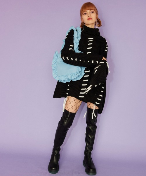 Candy Stripper（キャンディストリッパー）の「CANDY FRILL バッグ（ハンドバッグ・レディース・ピンク/ブラック/ライトブルー・FREE）」の17枚目の写真