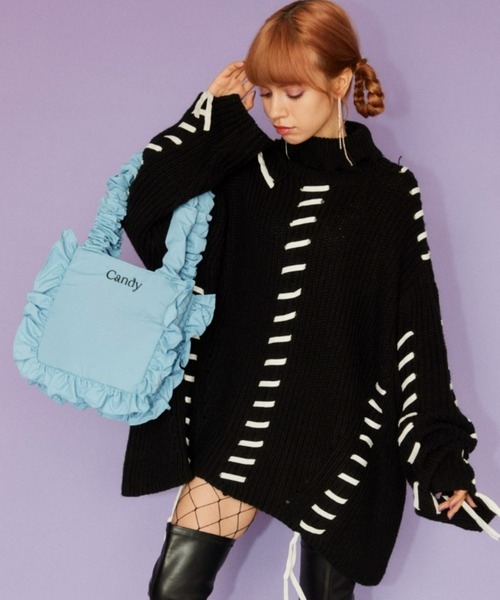 Candy Stripper（キャンディストリッパー）の「CANDY FRILL バッグ（ハンドバッグ・レディース・ピンク/ブラック/ライトブルー・FREE）」の6枚目の写真