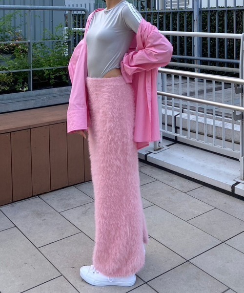 AMAIL（アマイル）の「Shaggy bare skirt（スカート・レディース・ブラウン/ピンク・FREE）」の3枚目の写真
