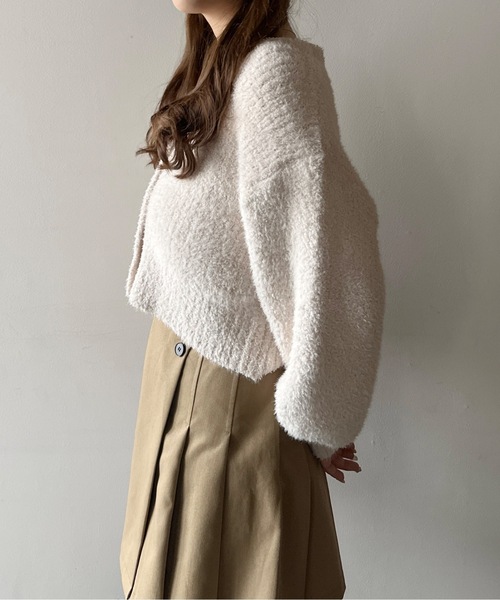 【モルガン】未使用♡アンゴラ混 ラビットファー襟 カーディガン ボレロショート丈 NOMAE（ノーマエ）の「モールフェザーショートカーディガン