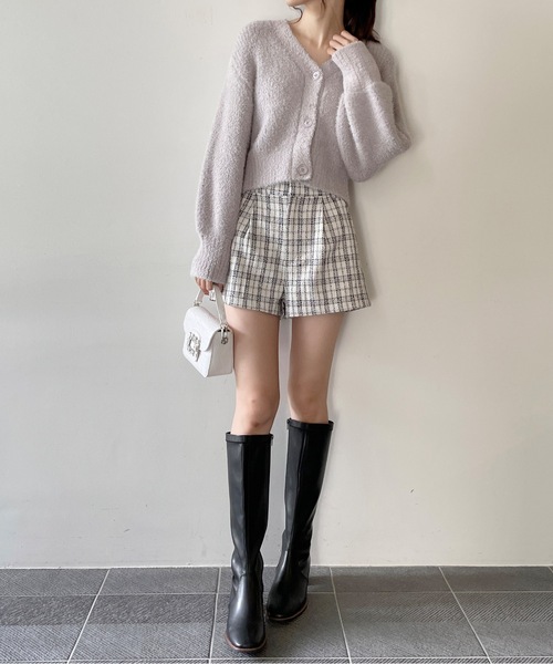 NOMAE(ノーマエ)の「モールフェザーショートカーディガン(カーディガン/ボレロ・レディース・ダークグレー/グレー/ピンク/アイボリー・FREE)」の10枚目の写真
