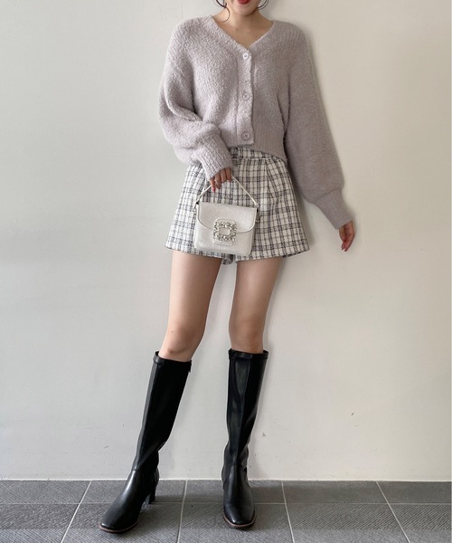 NOMAE(ノーマエ)の「モールフェザーショートカーディガン(カーディガン/ボレロ・レディース・ダークグレー/グレー/ピンク/アイボリー・FREE)」の11枚目の写真