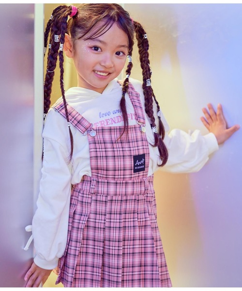 ANAP kids（アナップキッズ）の「袖シャーリングミニ裏毛フーディ（パーカー・キッズ・ライトグレー/ホワイト/サックスブルー・130cm/120cm/110cm）」の16枚目の写真