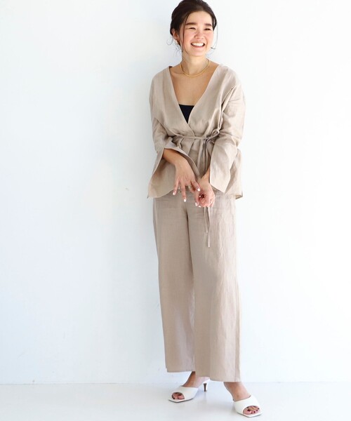 Demi-Luxe BEAMS リネン リラクシー ワイドパンツ Demi-Luxe BEAMS（デミルクス ビームス）の「Demi-Luxe BEAMS