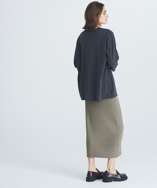 coca（coca）（コカ）の「リブニットロングスカート（スカート・レディース・ブラック/チャコール/ターコイズブルー/グレイッシュベージュ/ライトブルー・ONE SIZE/SHORT/LONG）」の16枚目の写真