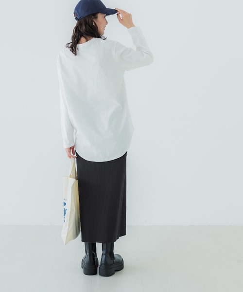 coca（coca）（コカ）の「リブニットロングスカート（スカート・レディース・ブラック/チャコール/ターコイズブルー/グレイッシュベージュ/ライトブルー・ONE SIZE/SHORT/LONG）」の13枚目の写真