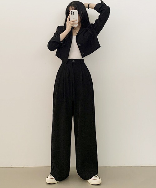 gossip!ロサンゼルス(ゴシップロサンゼルス)の「テーラードジャケットパンツ セットアップ(セットアップ・レディース・ブラック/オフホワイト/ブラウン/カーキ/ピンク・S/M/L)」の20枚目の写真