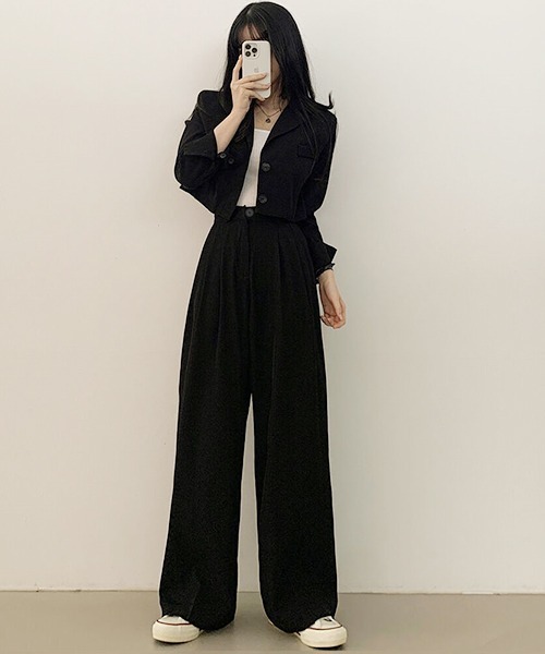 gossip!ロサンゼルス(ゴシップロサンゼルス)の「テーラードジャケットパンツ セットアップ(セットアップ・レディース・ブラック/オフホワイト/ブラウン/カーキ/ピンク・S/M/L)」の19枚目の写真